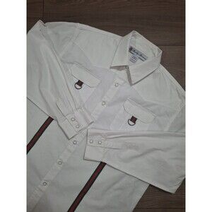 Vintage Brooklyn Basement Men's Button Up Shirt XL White 100% Cotton